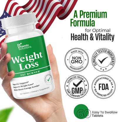 Fat Burner for Women & Men - Weight Loss Supplements with Green Tea Extract, Chromium, Vitamin B6 - Energy Booster, Belly Fat Burner & Appetite Suppressant Diet Pills - 60 Tablets