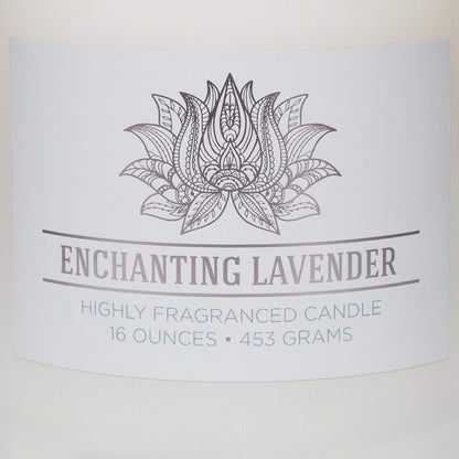 CAROLINA Enchanting Lavender Scented Candle, 16 oz Wellness Relaxing Aromatherapy Candle, 2 Wick White Jar Soy Blend Wax, Candles for Home, 60H Burn - Made in The USA