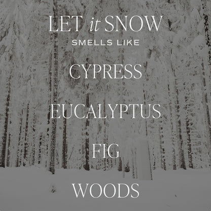 Sweet Water Decor Let It Snow Candle - Cypress, Eucalyptus, and Woods Scented Winter Candle for Home - 15oz Clear Jar, 70+ Hour Burn Time, Made in The USA - Woodsy Candles for Home