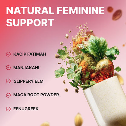 Eve's Cycle Vaginal Moisture + Tightening Supplement - Kacip Fatimah, Slippery Elm for Women, Manjakani for Vaginal Dryness - 60 Vegan Capsules - Made in USA
