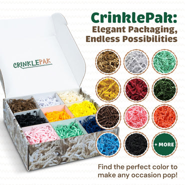 CrinklePak 1LB USA Made White Crinkle Paper Filler | Great Shredded Paper For Gift Baskets, Shipping Packages, Gift Box, Basket Filler, Birthdays, Weddings, Anniversaries | White Crinkle