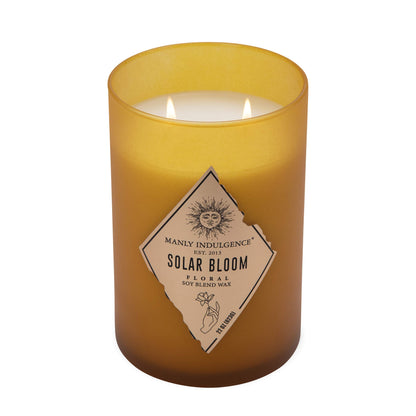 Manly Indulgence Solar Bloom Scented Jar Candle, Rebel Collection, 2 Wick, Orange, 22 oz - Up to 120 Hours Burn
