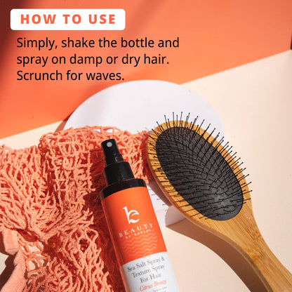 Beauty by Earth Sea Salt Spray for Hair - USA Made from Natural & Organic Ingredients, Texturing Spray for Men & Women, Hair Texture Booster for Fine Hair, Salt Water Mist