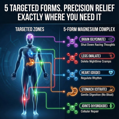 Spectrum 5 Magnesium Complex for Women & Men | Patented Aqua-Ionic® 5X Absorption Technology | 500mg Glycinate, Citrate, Malate + 72 Trace Minerals | Deep Sleep, Leg Cramp Relief & Calm | Non-Laxative
