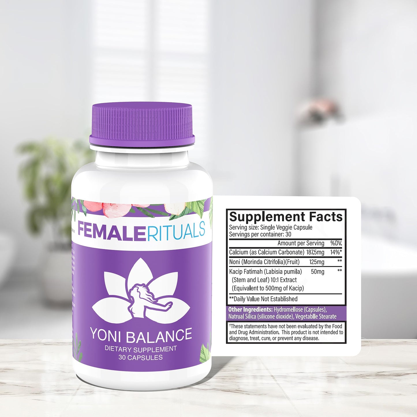 Yoni Balance Vaginal Tightening Pills | Natural Vagina Tightening & Moisture Capsules Ph Balance for Dryness | Increase Vaginal Wetness Kacip Fatimah - 30 Count Womens Wetness and Tightness Pills