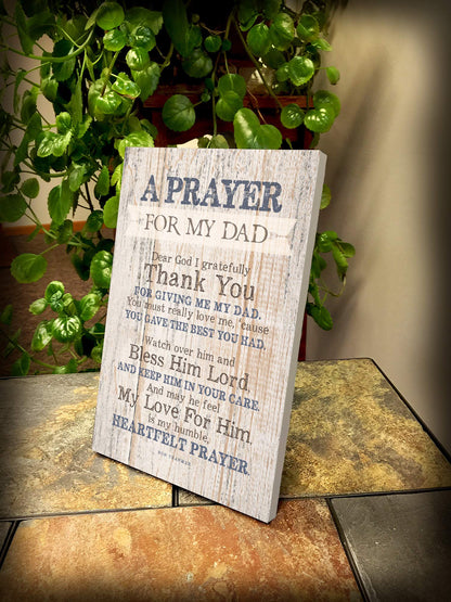 DEXSA Prayer for My Dad Wood Frame Wall Plaque for Father’s Day, Birthday Gift for Dad | Made in USA | Bonus Dad Gift, Father-in-Law Picture Frame | Best Dad Plaque from Son or Daughter