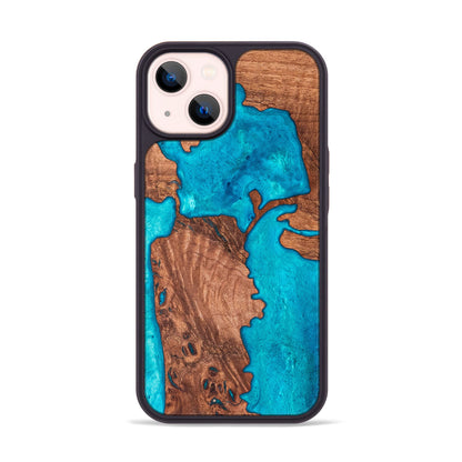 Carved - Designed for iPhone 14 | Burl Wood & Resin Traveler Case | MagSafe Compatible Magnet | One-of-A-Kind Inlay | Made in USA | Map of San Francisco