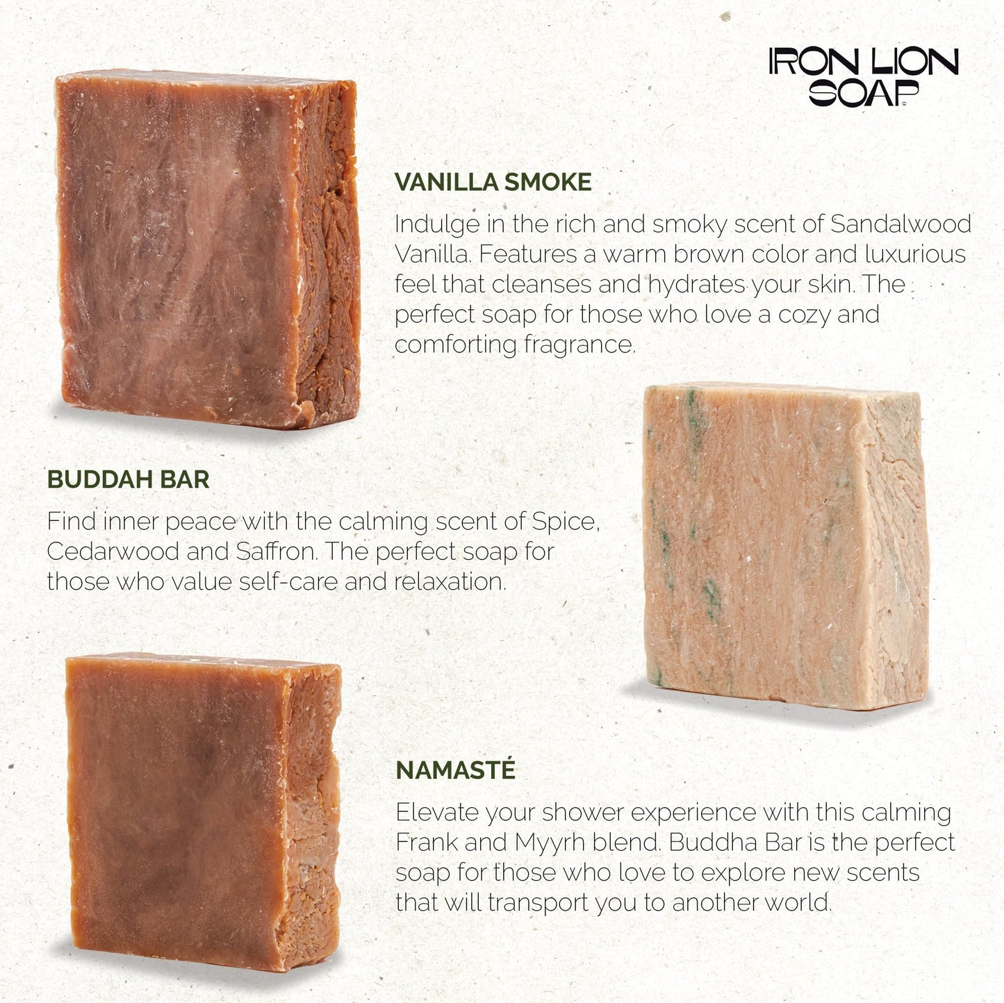 ILS Soap co - Incens-esque (Frankincense, Myrrh, Sandalwood) All Natural Bar Soap for All Skin Types - Plant Based, Cold Process and Handmade in the USA (3 Pack)