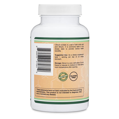 Lithium Orotate 5mg, 210 Capsules (Third Party Tested, Vegan Safe, Non-GMO) for a Calmer Mind, More Balanced Mood, and Better Rest at Night by Double Wood Supplements