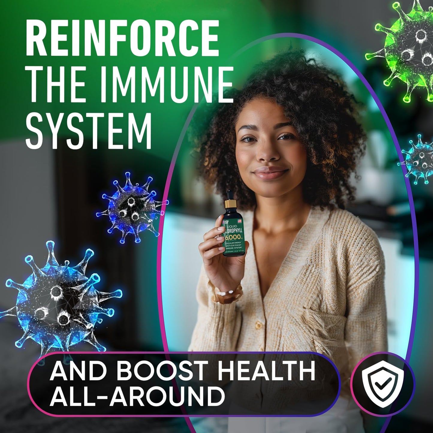 Chlorophyll Liquid Drops 6000 mg - Premium Liquid Chlorophyll Supplement - All-in-One Antioxidant for Immune Boost, Energy Increase, Digestion Support & Fast Detox - Non-GMO, Vegan