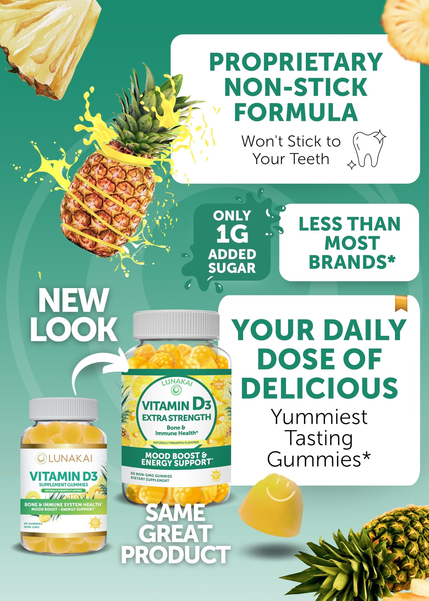 Lunakai Collagen and Vitamin D3 Gummies Bundle - Non-GMO Anti Aging Supplements for Men & Women - Immunity, Bone and Mood Support Gummy for Adults - 30 Days Supply