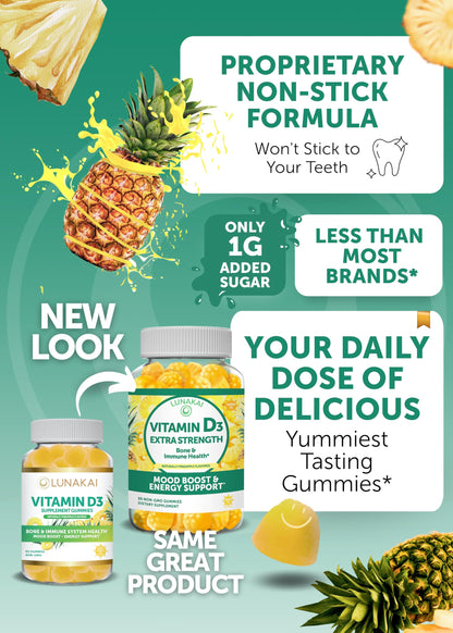 Lunakai Collagen and Vitamin D3 Gummies Bundle - Non-GMO Anti Aging Supplements for Men & Women - Immunity, Bone and Mood Support Gummy for Adults - 30 Days Supply