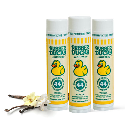 Rubber Ducky | Lip Balm with SPF 44, Water Resistant Sunscreen Lip Balm | Vegan, Untinted, Vanilla Flavor, with Vitamin E | All Season - Broad Spectrum Sunscreen for Lips