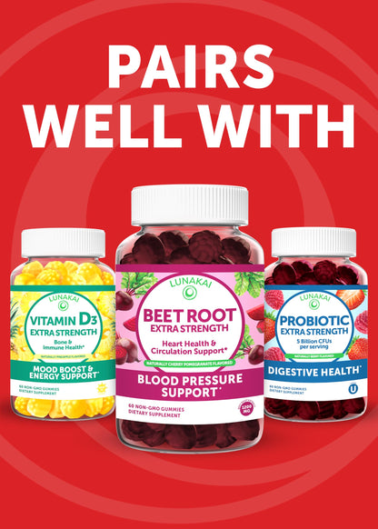 Lunakai USA Made Super Chol Gummies – 1200mg Plant Sterols & Stanols for Natural Cholesterol Support – Non-GMO Phytosterol Supplement, 60ct