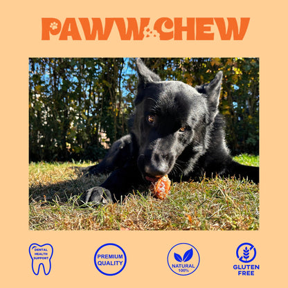 Paww Chew Knee Caps for Dogs, 100% Natural, Single Ingredient (12 Pack) Made and Sourced in the USA, High Protein, Grass-Fed Beef Knee Caps & Knuckle Bones, Long Lasting Cow Knee Caps, Meaty Dog Bones