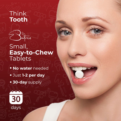 Think Tooth 60 Chewable Tablets, Oral Probiotics for Mouth Bad Breath Treatment for Adults, 5 Strains 7 Billion CFU, Doctor Formulated Oral Probiotics for Teeth & Gums, Fresh Breath, Chronic Halitosis