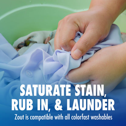 Zout Laundry Stain Remover, Triple Enzyme Formula for Blood, Tomato Sauce, & Oil Stains, Made in USA, 12 Ounce Squeeze Bottle with Flip Top Cap