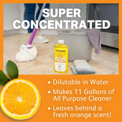 CitraSolv - Concentrated Household Cleaner & Degreaser - Valencia Orange Scent - 16 Fl Oz, Natural Ingredients, Non-Toxic, Biodegradable, Made in USA