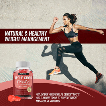 Toplux Apple Cider Vinegar Gummies - 1000mg ACV with B12, Beet Root, Pomegranate for Immune System, Detox & Cleanse, Gummy Alternative to Apple Cider Vinegar Capsules, for Men Women, 60 Gummies