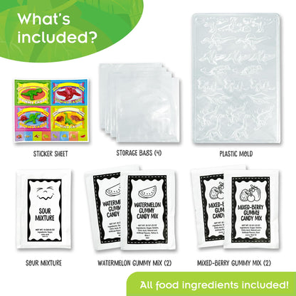 Thames & Kosmos Dinosaur Gummy Candy Lab, Tasty Labs STEM Experiment Kit, Make Your Own Dinosaur-Shaped Gummies, Explore Chemistry in Cooking, Safe to Eat, Ages 6+, Made in USA
