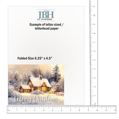 JBH Creations Winter Cabin Christmas Card - Pack of 24
