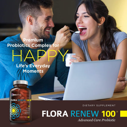 100 Billion Probiotics - 15-Strain Probiotic for Women & Men, DRCaps Delayed Release, Prebiotics, L-Glutamine, Apple Pectin, Gut Lining Support, Shelf Stable, Non-GMO, 60 Vegan Capsules for Adults