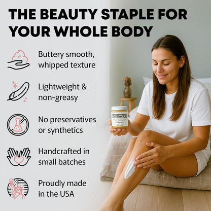 TALLOWRX 100% Grass-Fed Beef Tallow for Skin – Whipped Tallow Honey Balm, Pure & Organic Moisturizer for Face & Body with Manuka Honey, Jojoba & Calendula – Deep Hydration & Soothing (4 oz, Lavender)
