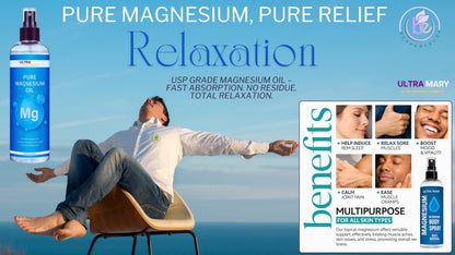 Pure Magnesium Oil Spray–Large 300 ml USP Grade,Rapid Absorption,Quick-Dry,No Residue–No Additives or Trace Minerals–Non-Itch Topical Mist,Muscle Relaxation,Joint Support & Better Sleep (magnesio)