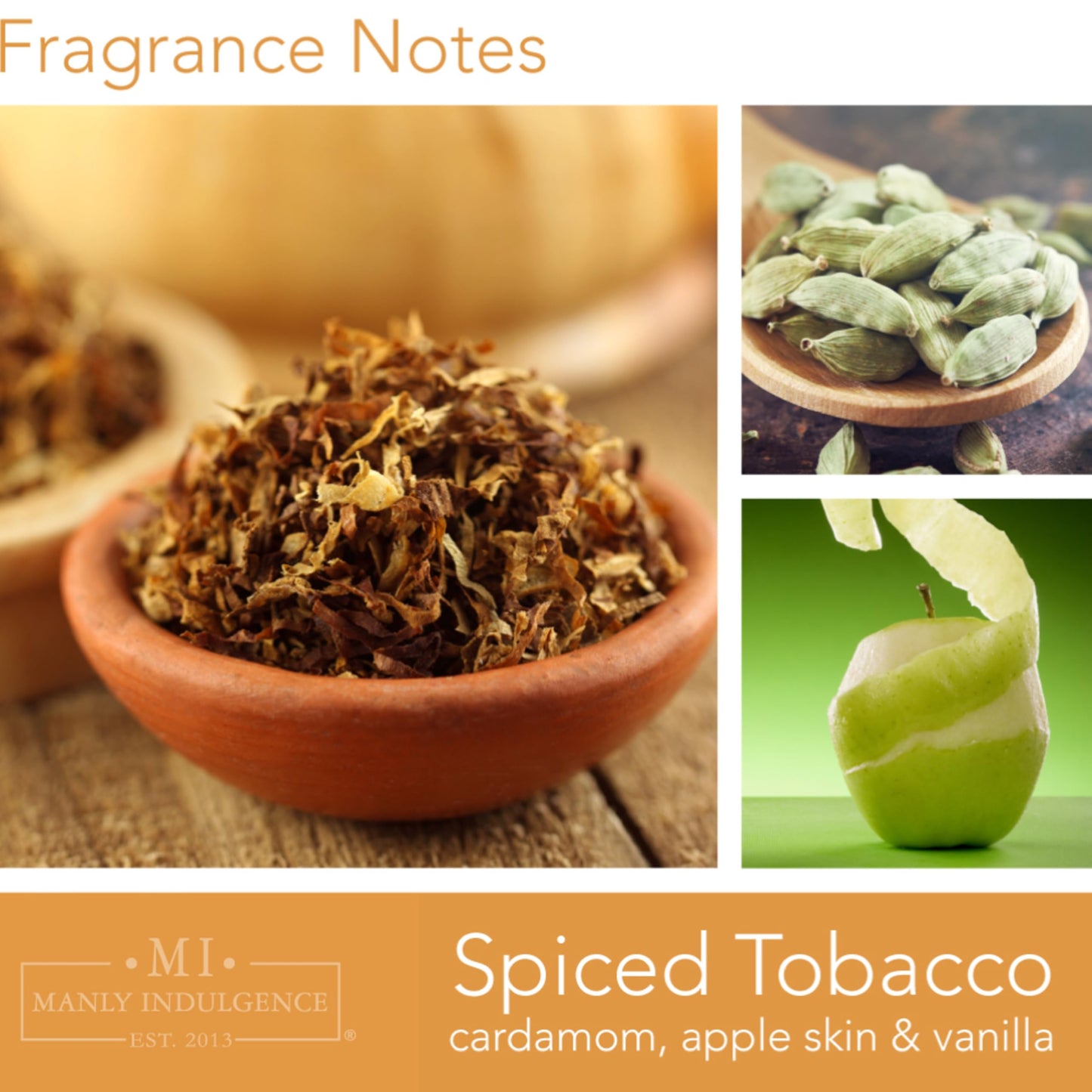 Manly Indulgence Spiced Tobacco Scented Candles for Men, 2 Wick, 15 oz Premium Soy Blend Wax, 60H Burn, Candles for Home Scented – Made in The USA