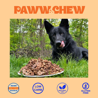 PAWW CHEW Beef Lung Dog Treats, 100% Natural, Single Ingredient, Made in The USA, Dried & Dehydrated, High Protein, High Value Dog Training Treats, Grain Free, Low-Odor Free for All Breeds