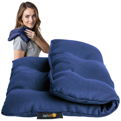 SunnyBay USA-Made 4-lbs Lava Sand Microwave Heating Pad with Organic Cotton Fabric for Cramps and Body Pain, Superior Heat Retention, Washable, Odorless, Weighted, 8x12 Inches.