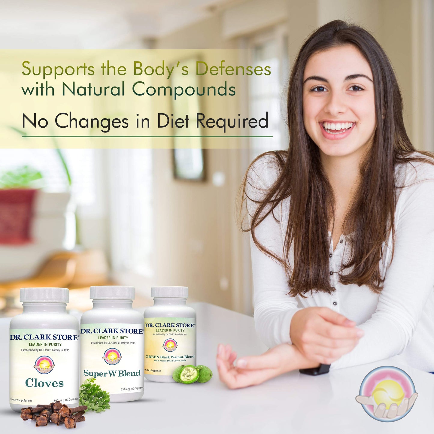Dr Clark Store Intestine Support & Cleanse Kit - with Freeze-Dried Green Black Walnut Hulls, Wormwood, and Cloves-Helps Maintain Optimum Intestinal Function