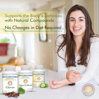 Dr Clark Store Intestine Support & Cleanse Kit - with Freeze-Dried Green Black Walnut Hulls, Wormwood, and Cloves-Helps Maintain Optimum Intestinal Function