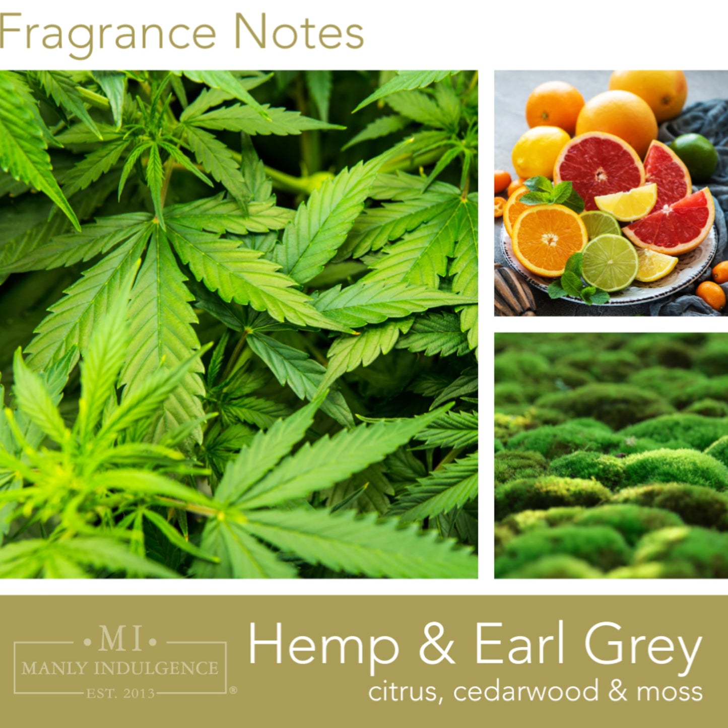 Manly Indulgence Hemp & Earl Grey Scented Candles for Men, 2 Wick, 15 oz Premium Soy Blend Wax, 60H Burn, Candles for Home Scented – Made in The USA