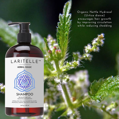 Laritelle Organic Unscented Shampoo Herbal Magic – 17.5 oz – Sulfate-Free, Vegan Hair Growth Shampoo for Sensitive Scalp – Made in California