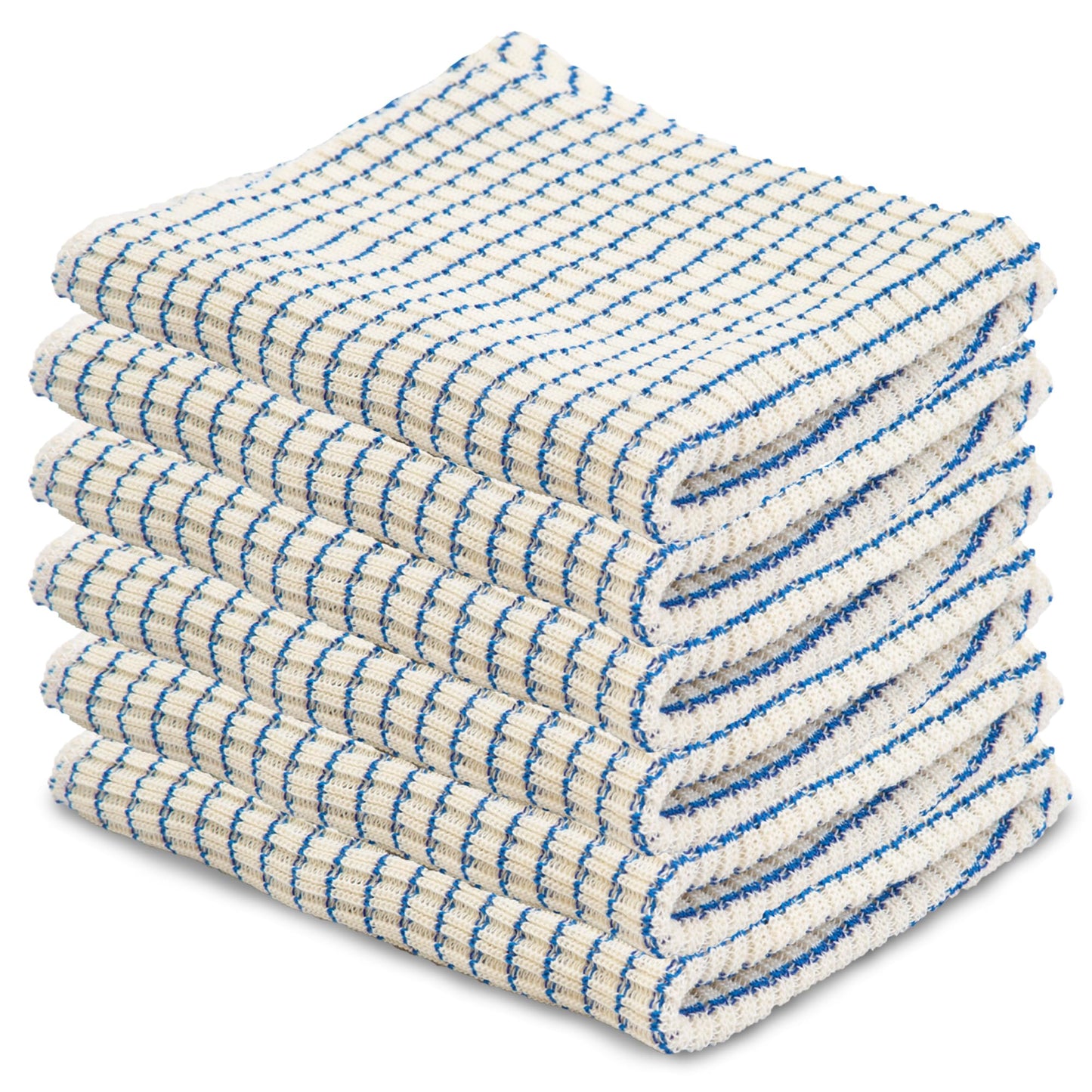 Eselect World's Best Kitchen Dish Cloths - Set of Blue Dishcloths for Washing Dishes - Absorbent Poly Cotton Waffle Weave Dish Rags, Made in USA