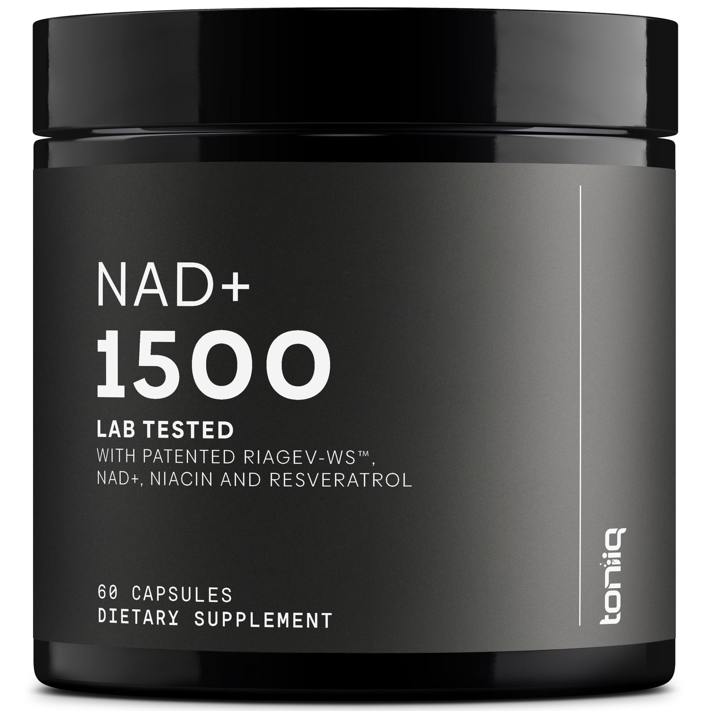 Toniiq NAD+ Supplement 1500mg - Ultra High Strength NAD Supplement with Clinically Studied Ingredients with Patented RiaGev-WS™, Resveratrol, and Niacin - 60 Capsules
