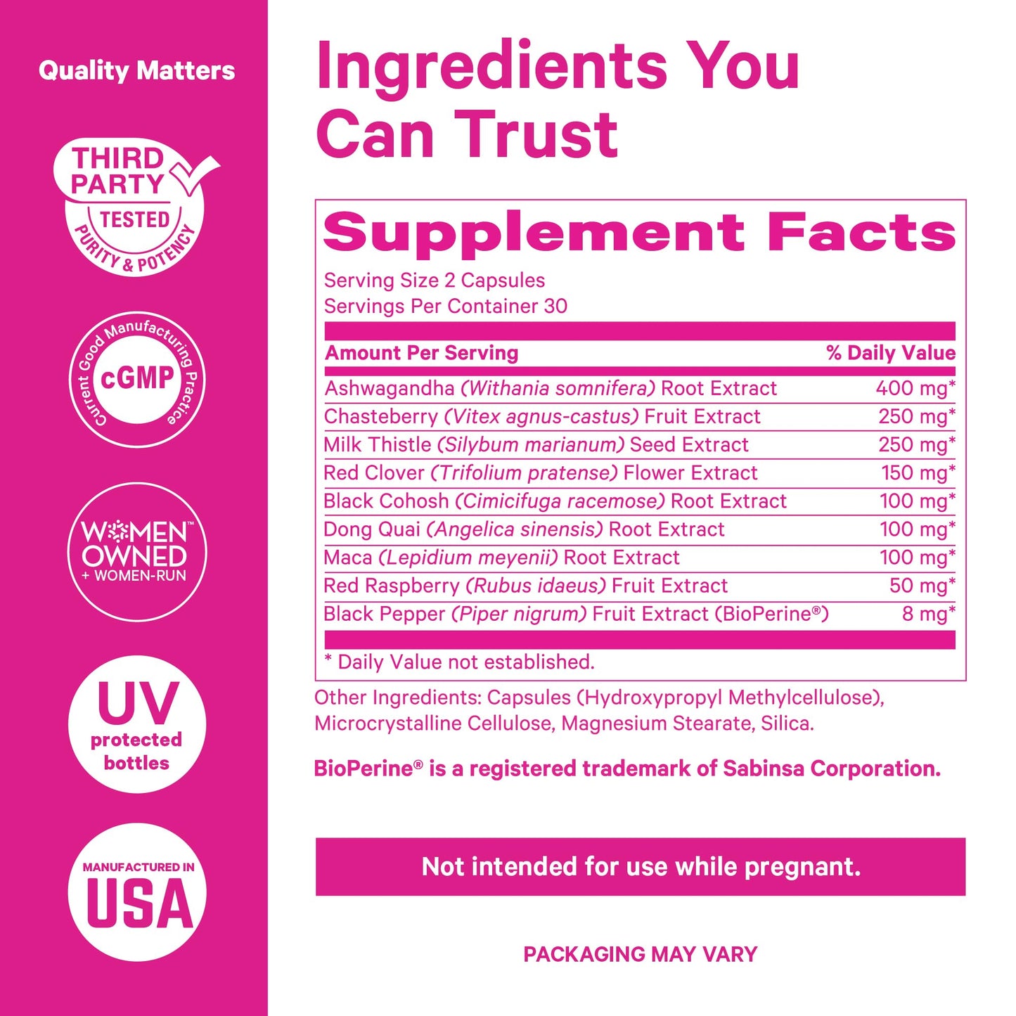 Pink Stork Menopause Supplements for Women - Hot Flash, Cortisol, Stress Support - Perimenopause - 9 Clinically-Studied Herbs - Ashwagandha, Vitex, Maca Root, Black Cohosh - 60 Capsules
