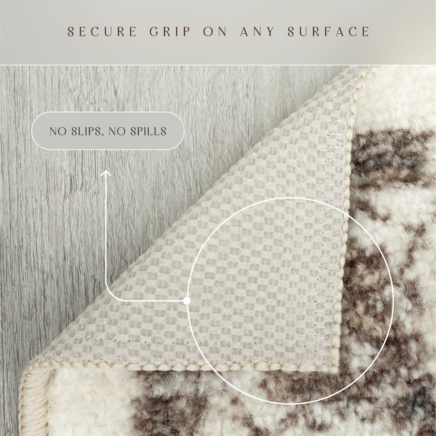 Maples Rugs Distressed Tapestry Vintage Area Rugs Carpet for Living Room & Bedroom [Made in USA], 5 x 7, Neutral