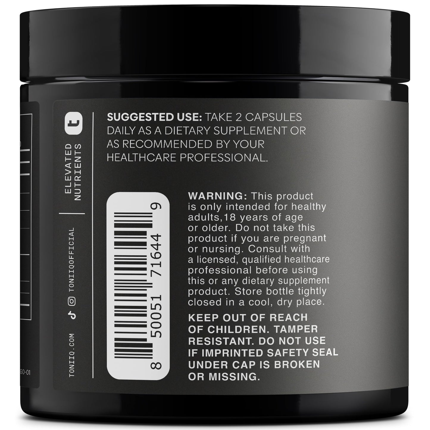 Toniiq NAD+ Supplement 1500mg - Ultra High Strength NAD Supplement with Clinically Studied Ingredients with Patented RiaGev-WS™, Resveratrol, and Niacin - 60 Capsules