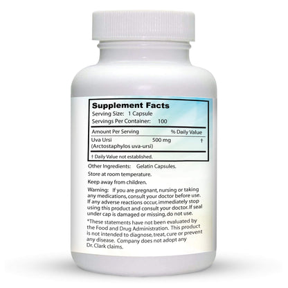 Dr Clark Store Uva Ursi Urinary Tract Support - 500 Mg, 100 Vegan Supplements, Immune Booster