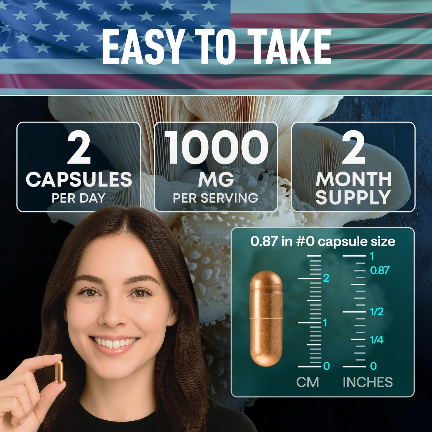 Lion’s Mane Supplement Capsules 1000mg – Nootropics Brain Support Supplement with Alpha GPC – Organic Mushroom Complex for Memory, Focus, Energy, Mood & Nerve Health – Melena de Leon Organico 120 Caps