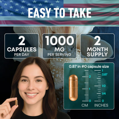 Lion’s Mane Supplement Capsules 1000mg – Nootropics Brain Support Supplement with Alpha GPC – Organic Mushroom Complex for Memory, Focus, Energy, Mood & Nerve Health – Melena de Leon Organico 120 Caps