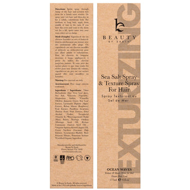 Beauty by Earth Sea Salt Spray for Textured Beach Waves & Volume - USA Made with Organic Ingredients, Texturing & Volumizing Spray for Fine Hair for Men & Women