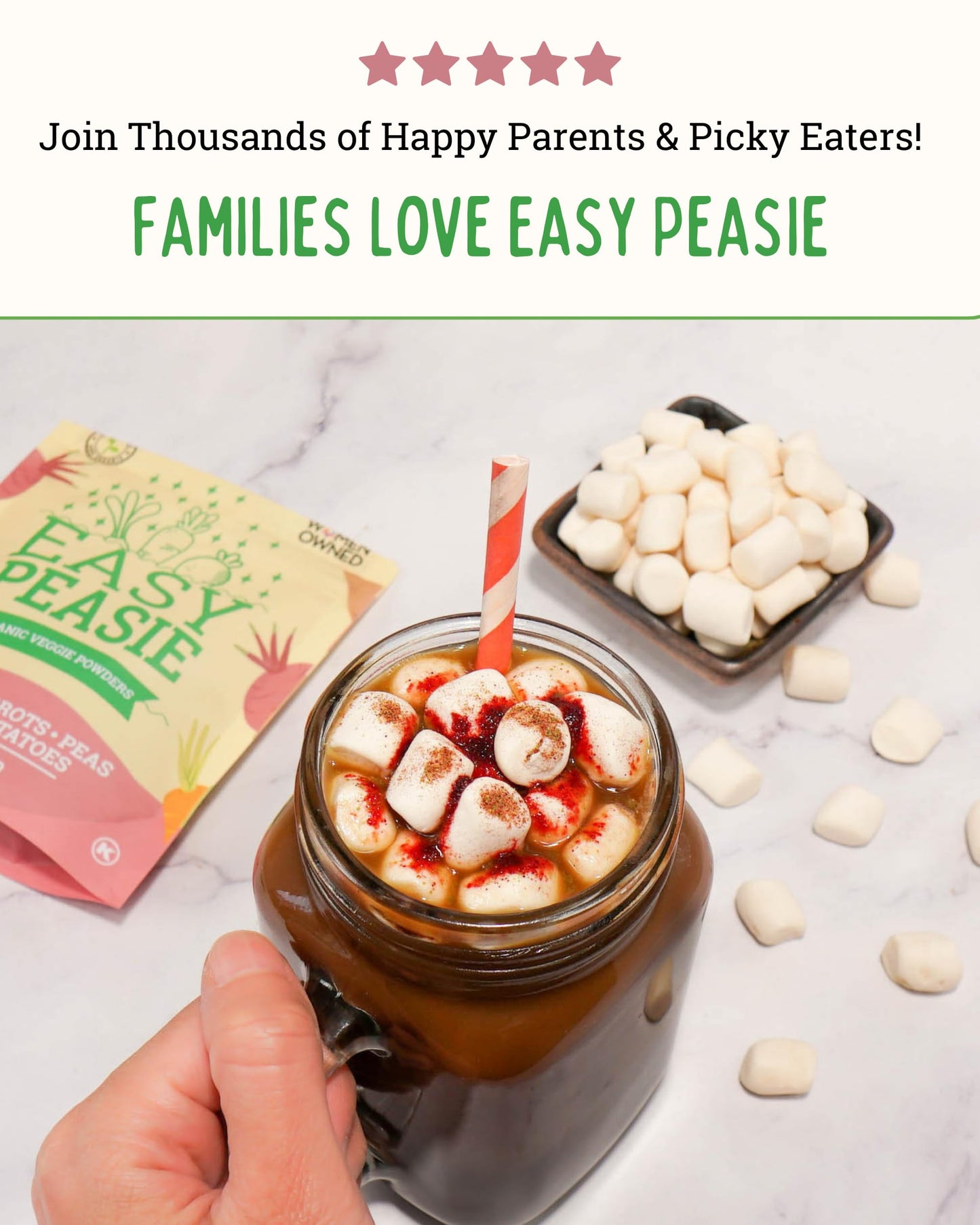 Easy Peasie Organic Veggie Powder Blends for Kids and Picky Eaters | Vegetable Powder Additive for Meals and Smoothies - Red (5oz Pouch)