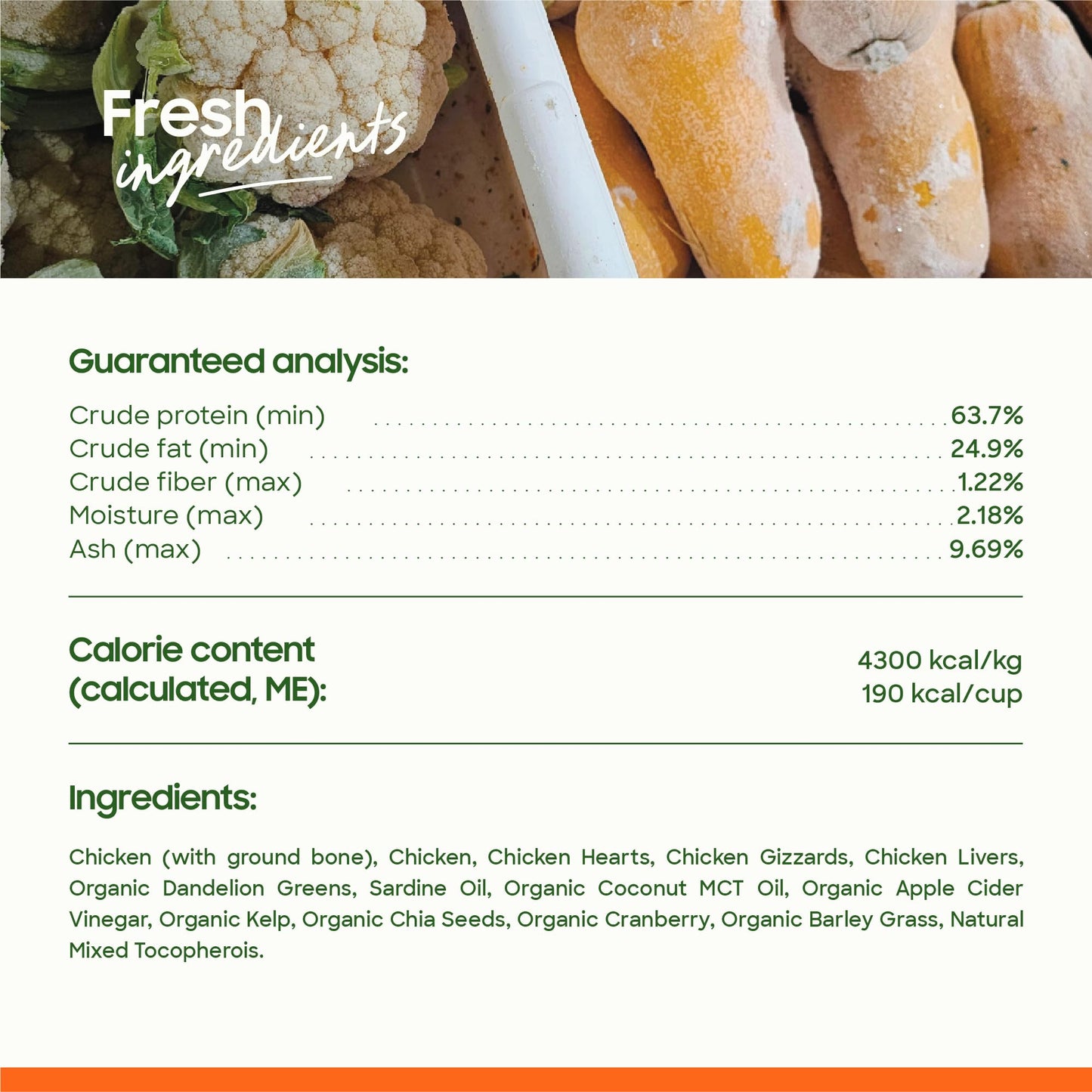 Freeze-Dried Raw Cat Food, Shelf Stable Food Bites, Chicken Recipe, High Protein Meal or Topper for Cats, Humanely Raised Meat, Organic, Non-GMO Produce, Made in The USA, 10oz Bag