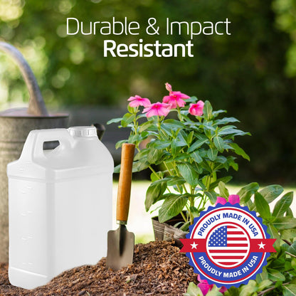 2.5 Gallon Water Jug – Water Container Heavy-Duty HDPE Carboy for Automotive Used Oil & Liquid Storage – 10 Quart Mixing Container with Secure Lid – Made in USA