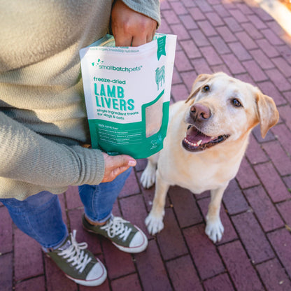 smallbatch Freeze Dried Dog Treats, Lamb Liver Treats for Dogs & Cats, High Protein, Single Ingredient Dog Treat for Training or Food Topper, Natural, Humanely Sourced Meat, Made in The USA, 4 oz