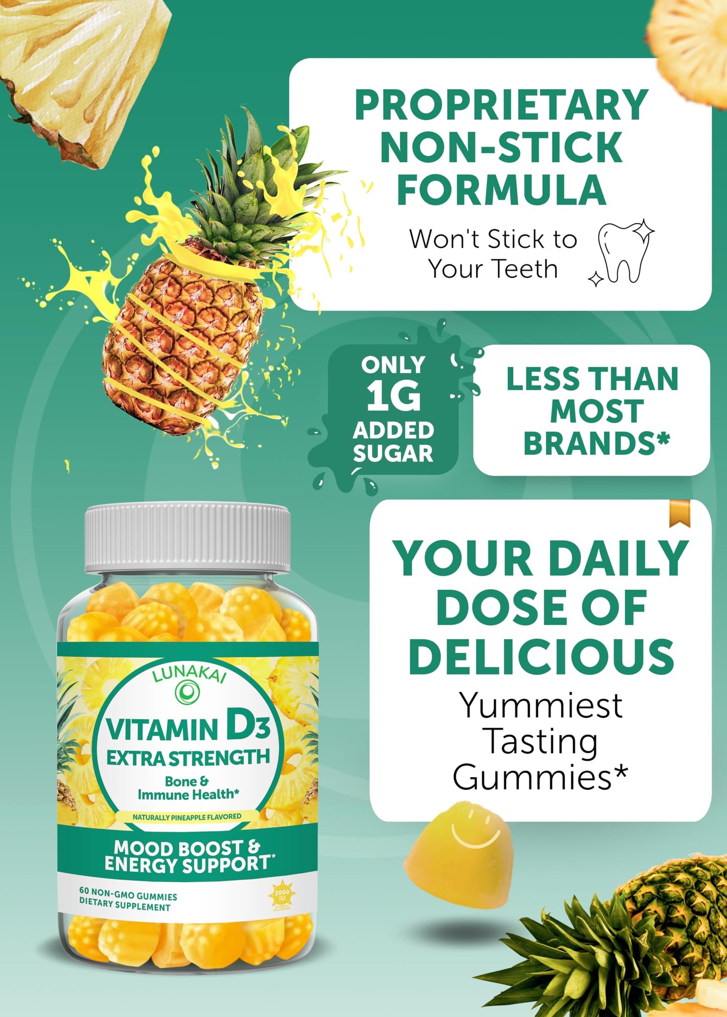 Lunakai Vitamin D3 and Elderberry Gummies Bundle - Immunity, Bone and Mood Support Supplement for Adults & Kids - Non-GMO, No Corn Syrup, All Natural Gummy