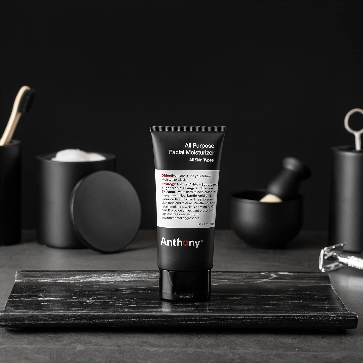 Anthony Press Reset Trio, Deep Pore Cleansing Clay, Glycolic Facial Cleanser and All-Purpose Facial Moisturizer